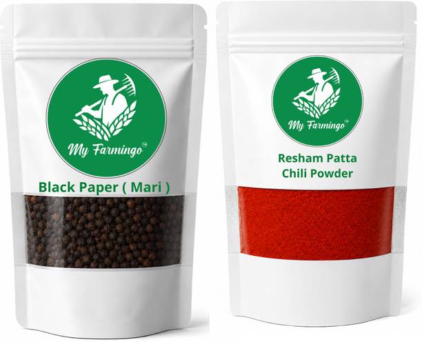 My Farmingo Fiery Spice Combo – 400g (Black Pepper, Resham Patta Chili Powder)