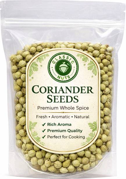 Classic Nuts Premium Coriander Seeds | Natural Dhaniya Whole Spice for Cooking & Masala