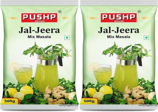 Pushp Brand Jaljeera Masala 500g Pouch | Indian Refreshing Summer Drink Mix | Pack of 2