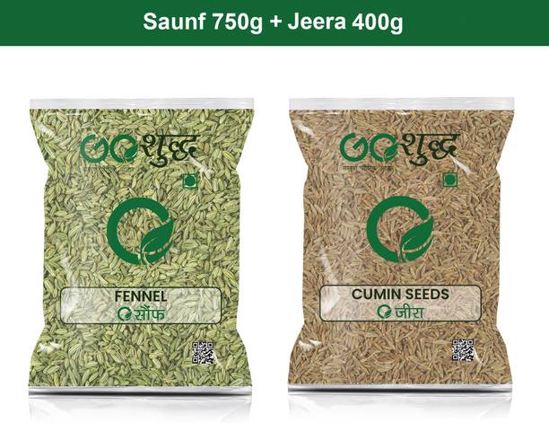 Goshudh Jeera 400gm & Saunf 750gm Combo Pack 1150g