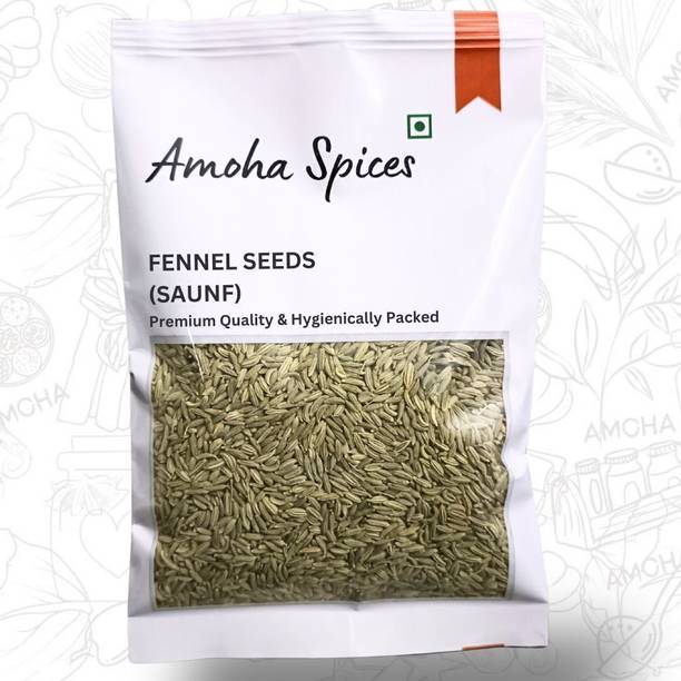 अमोहा स्पाईसेस Moti Saunf, Big Fennel Seeds, Whole, Aromatic & Natural | Unpolished & Fresh