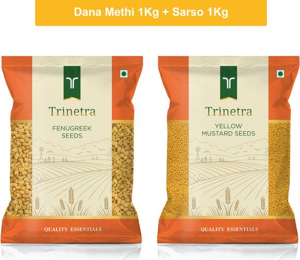 Trinetra Dana Methi 1 Kg & Sarso 1 Kg Combo Pack 2000g