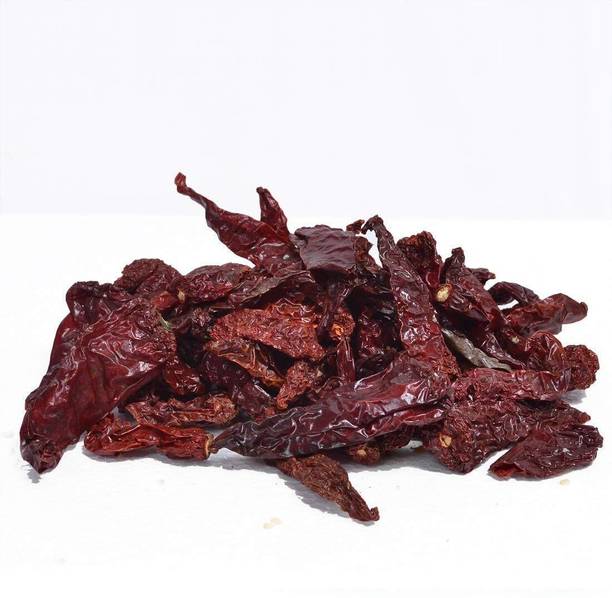 Roods Fresh Kashmiri Red Chilli Whole Dried/Sukhi Lal Mirch)/Stemless/Medium Spicy