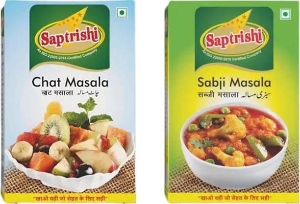 Saptrishi Chat Masala 100gm & Sabji Masala 100gm Combo | Authentic Indian Spice Blends