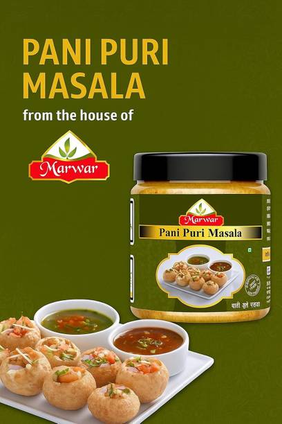 Marwar Tangy Spicy Pani Puri Masala: Instant Golgappa & Jaljeera Chaat Seasoning Jar