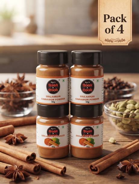 Ayus Soak & cook Cinnamon Dalchini Powder Premium Quality 50g pack of 4