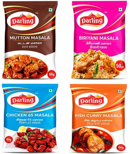 Darling Mutton Masala 100g, Biriyani Masala 50g, Chicken 65 Mix 50g & Curry Powder 500g