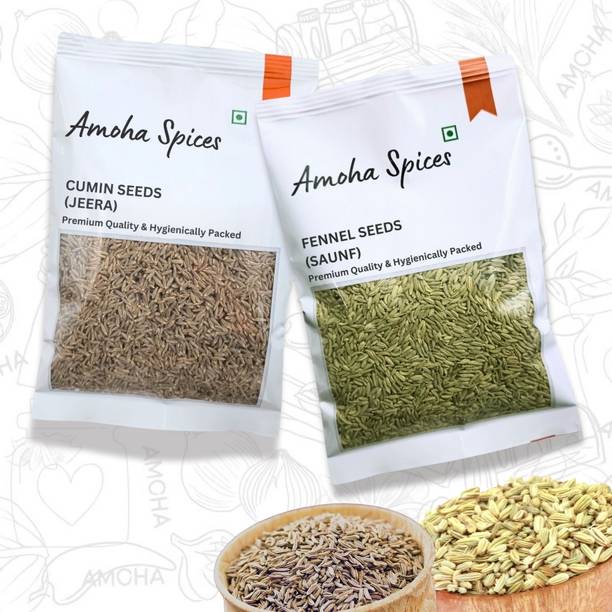 Amoha Spices Cumin Fennel Seeds Combo Digestive Pack