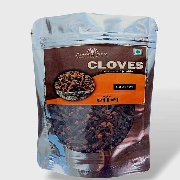 Amra Pure Whole Clove (Laung), sourced from South India, boasts a rich aroma, handpicked,