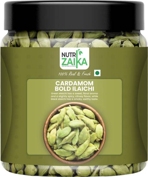 NUTRI ZAIKA Cardamom Bold Elaichi Premium Grade Large Pods Strong Aroma Rich Authentic Taste