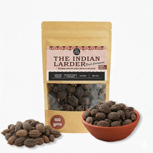 THE INDIAN LARDER Premium Whole Black Elaichi Cardamom | Pure & Fresh Indian Spice