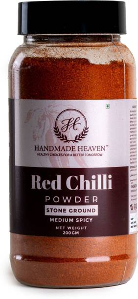 Handmade Heaven Red Chilli Powder Medium Spicy|Stone-ground Mirchi Powder|JAR-200gm