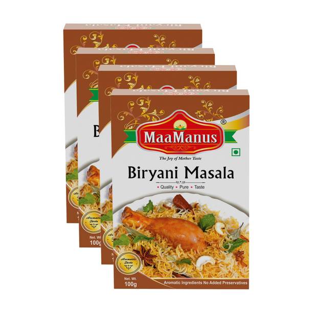 MaaManus Chicken Biryani Masala |Easy to Cook 100g, Pack of 4