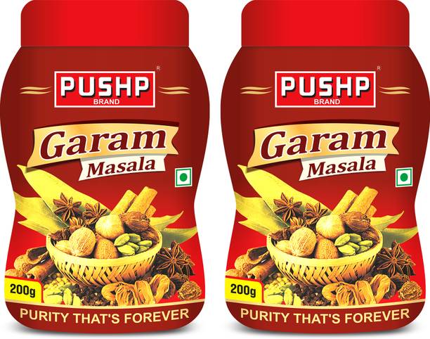 Pushp Brand Garam Masala 200g Jar | Pack of 2 | Premium Aromatic Spice Blend Rich Taste