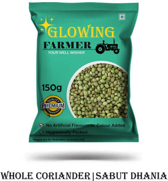 GLOWING FARMER Premium Quality Whole Coriander | Sabut Dhania / Dhaniya