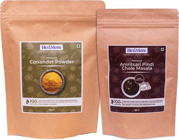 Herimore Premium Coriander Powder & Amritsari Pindi Chole Masala Combo Pack