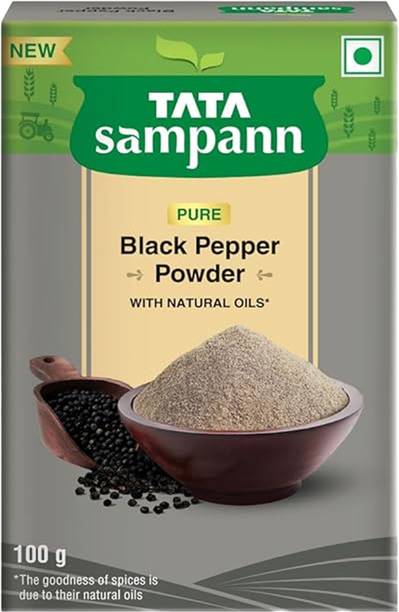 Tata Sampann Black Pepper (Kali Mirch) Powder 100g | Aromatic Spice