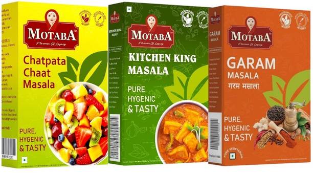 motaba masala Garam Masala, Kitchen King Masala, Chatpata Chat Masala Combo Pack Of 3