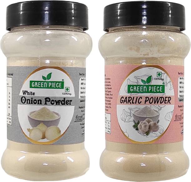 GREEN PIECE Premium Garlic Powder (100gm) and Onion powder (100gm).(Pack of 2)