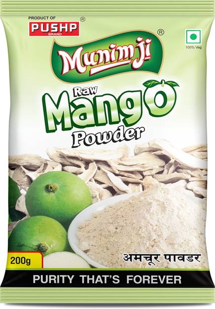Pushp Brand Munimji Amchur Powder 200g Pouch | Dry Mango Spice Tangy Masala | Pack of 1