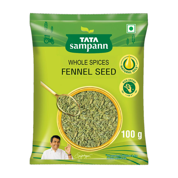 Tata Sampann Fennel Seed (Saunf), Whole Spices, Natural Oils*, Rich Aroma,
