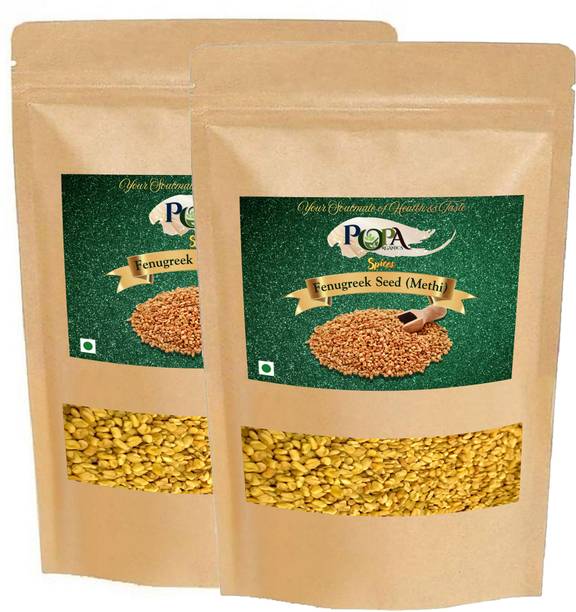 Popa Organics Fenugreek Seeds Combo/Whole Methi Dana/Natural Dried/Menthulu/Vendhayam