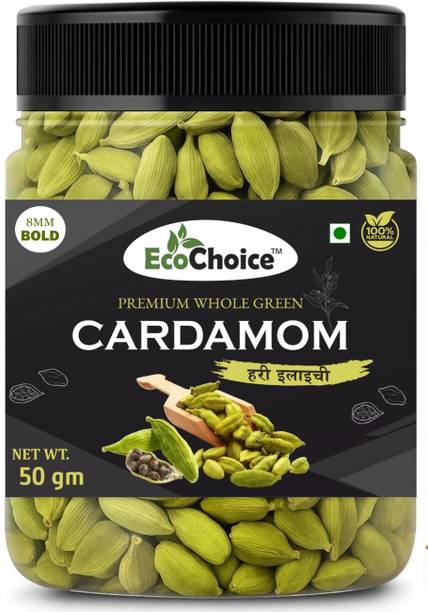 Ecochoice Cardamom Green Elaichi Whole (50g) I Grade-Bold Size-8mm (50g)