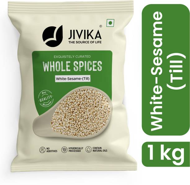 jivika Premium White Sesame Seeds 1 kg | Skin and Hair Growth | Whole Spices | Tal