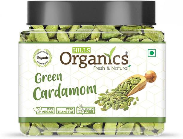हिल्स ऑर्गेनिक्स Green Cardamom (Hari Elaichi) - 100G | 100% Fresh & Natural
