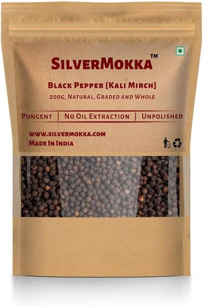 SilverMokka Whole Black Pepper/ Peppercorn (Kali Mirch Sabut)|Naturally Dried|Farm to Fork