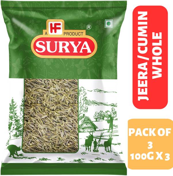 Surya 300gm CUMIN WHOLE (JEERA WHOLE) (Pack of 3; 100gm each)