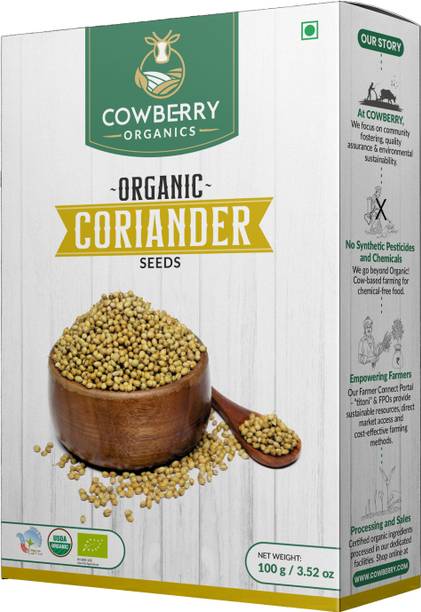 COWBERRY COWBERRY Organic Coriander Seeds 100g Sabut Dhania Premium Lab Tested Dill Seeds