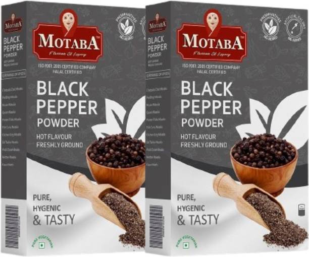 MOTABA Fresh Grounded Black Pepper Powder, Kali Mirch Powder Box