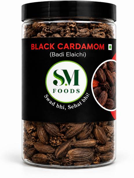 SM FOODS Premium Whole Black Cardamom | Sabut Badi Elaichi