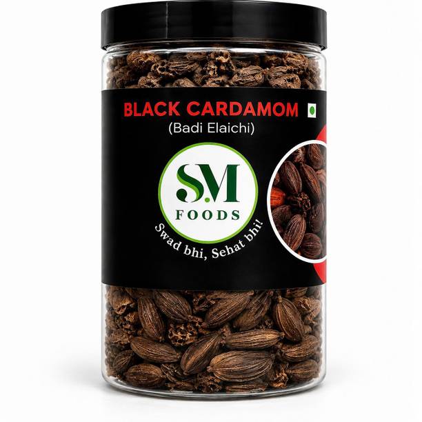 SM FOODS Premium Whole Black Cardamom | Sabut Badi Elaichi