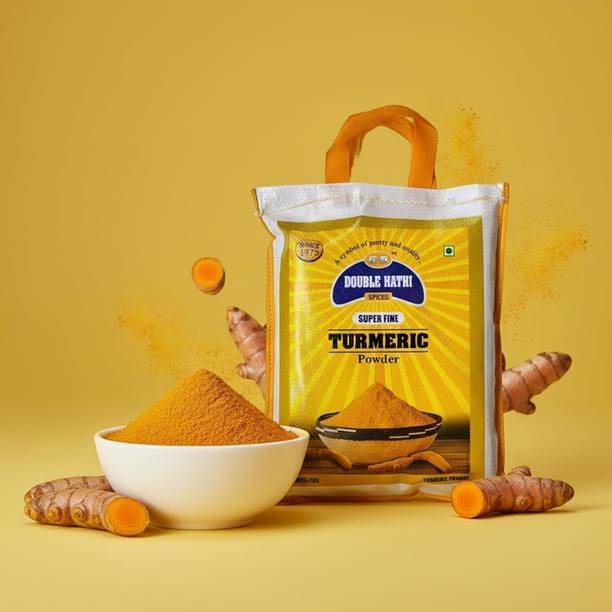 Double Hathi Super Turmeric Powder - Pure Yellow Haldi Spice - Ideal for Cooking