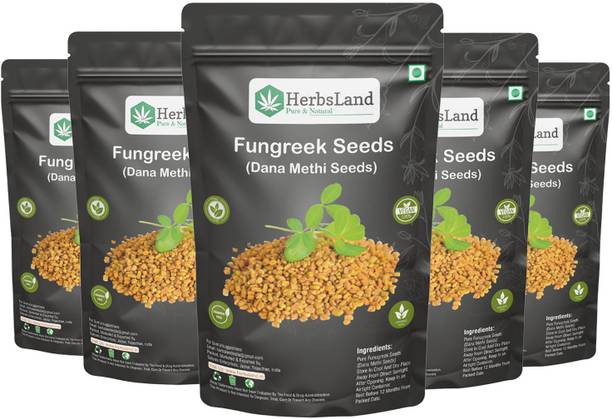 HerbsLand Premium Quality Dana Methi (Fenugreek Seeds)-(100 gm Each) (500 gm)