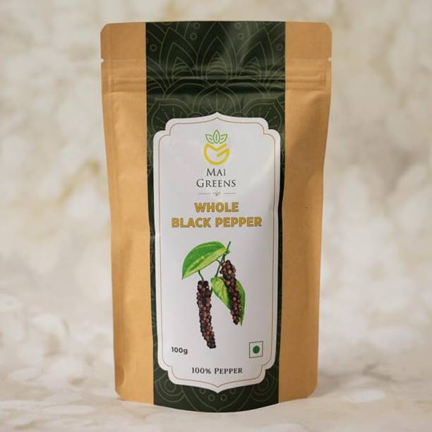 MAIGREENS Whole Black Pepper - 100g | Tellicherry Special Extra Bold Black Pepper