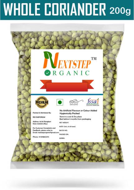 NEXTSTEP ORGANIC Premium Quality Whole Coriander | Sabut Dhania | Dhaniya