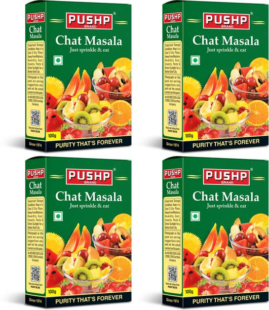 Pushp Brand Chat Masala Box (Pack of 4, 100g in each Pack)
