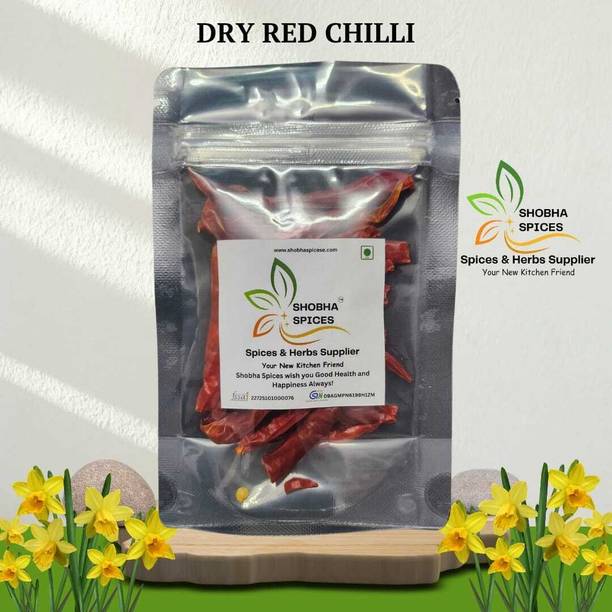 shobha spices Organic Dry Red Chilli (Lal Mirch Sabut) - 100g