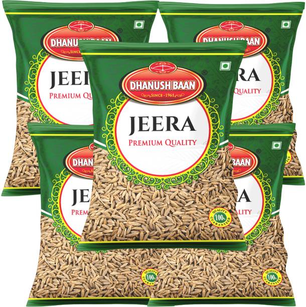 J.S. धनुष बाण 100% Natural & Premium Cumin Seeds (Jeera) 500g (Pack of 5-100g Each)