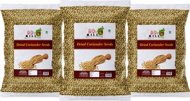 90's MILL Dhania Whole Coriander||Sabut Dhania / Dhaniya Seed||Coriander Seeds-80Gx3Pk