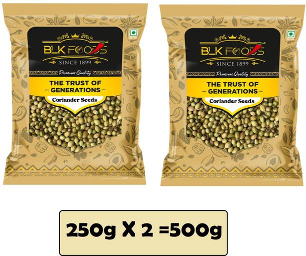BLK FOODS Select Coriander Whole (Dhaniya Sabut) 500g (2 X 250g)