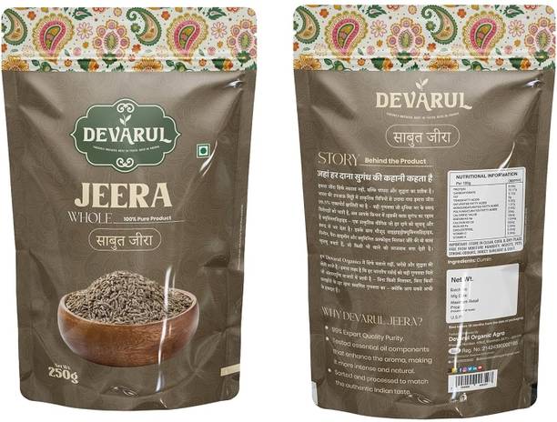 Devarul Whole Jeera | Sabut Jeera | Natural Unpolished Cumin Seeds for Cooking