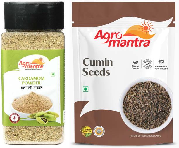Agro Mantra Combo of Cardamom Powder 100gm & Cumin Seeds 100gm