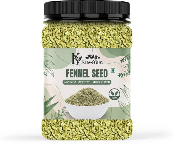 KraveYum Fresh Fennel Seeds | Cooling, Digestive & Flavorful Spice | Refreshing Taste Mouth Freshener