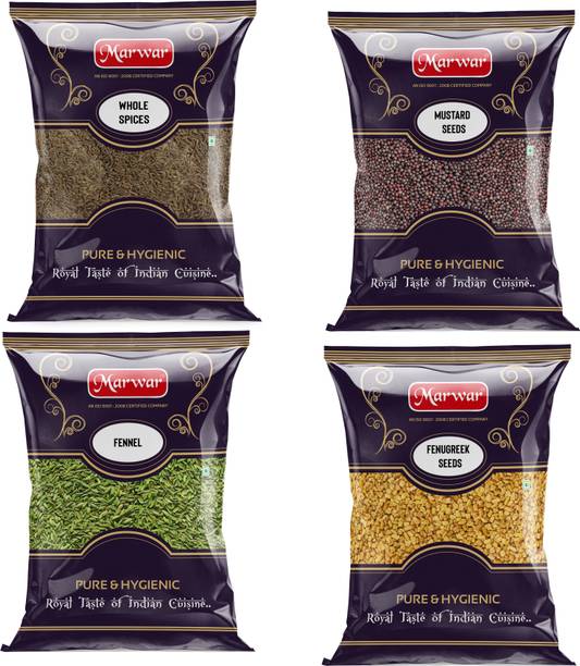 Marwar Combo of Cumin seeds, Mustard, Fennel & Fenugreek seed ( 100 g Each)