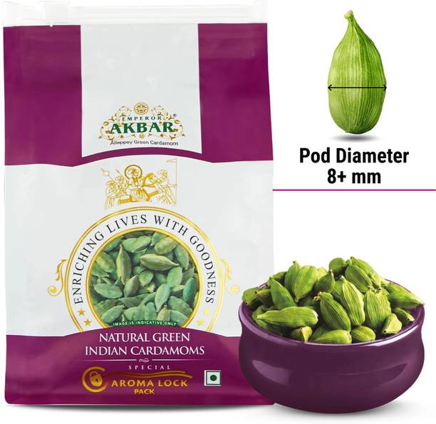 Emperor Akbar Alleppey Green Cardamom | Export Quality Choti Elaichi| Superior Aroma-Lock Pack