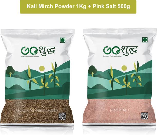 Goshudh Kali Mirch Powder 1 Kg & Sendha Namak 500 g Combo Pack 1500g
